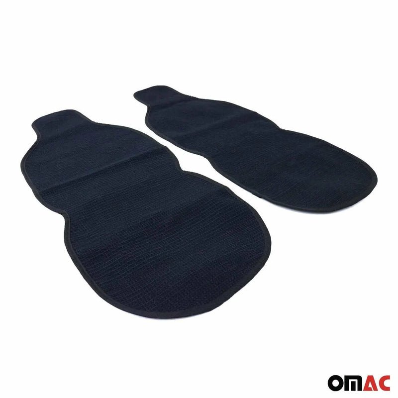 GMC Antiperspirant Front Seat Cover Pads Black Dark Blue 2 Pcs