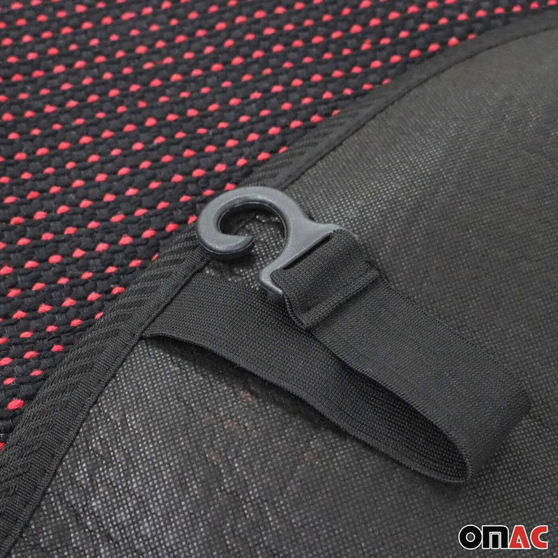 Tesla Antiperspirant Front Seat Cover Pads Black Red 2 Pcs