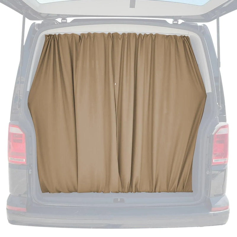 GMC Savana Trunk Tailgate Curtains Beige 2 Privacy Curtains