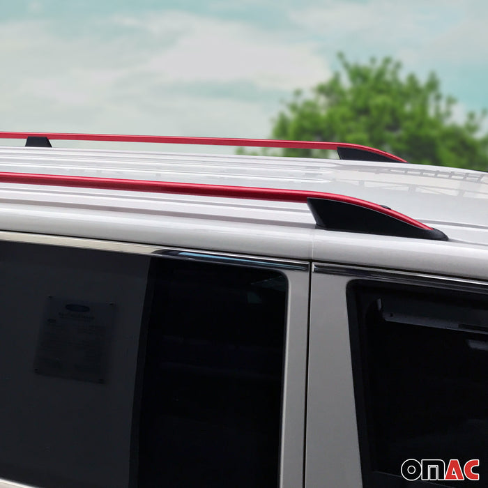 Roof Rack Side Rails for Mercedes Metris 2016-2024 MWB Aluminium Red 2Pcs