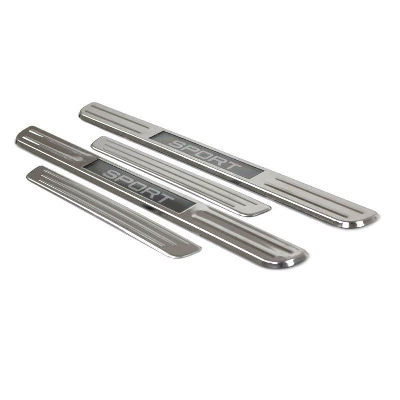 Chevrolet Suburban Door Sill Scuff Plate Illuminated Sport Steel Silver 4 Pcs