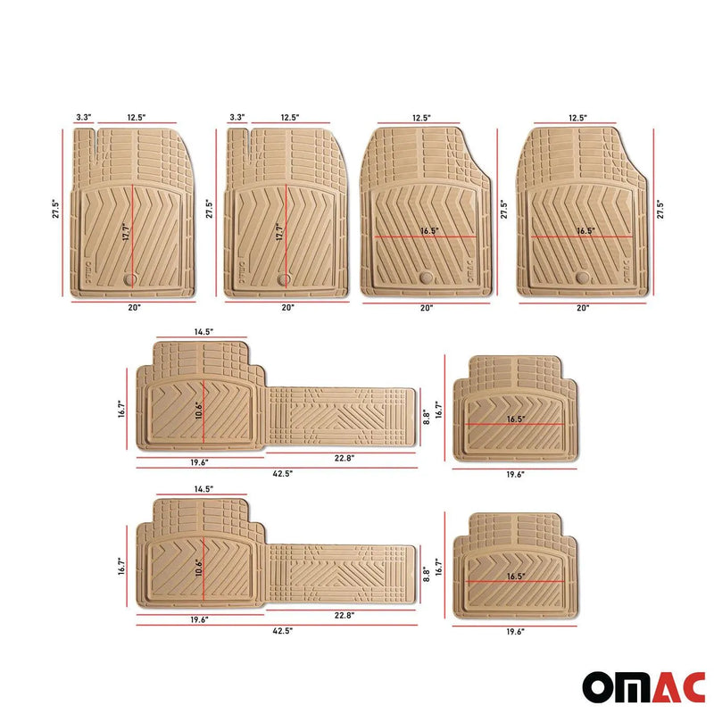 2006-2013 Mercedes R Class W251 Semi-Custom fit Floor Mats Liner TPE Beige 6Pcs