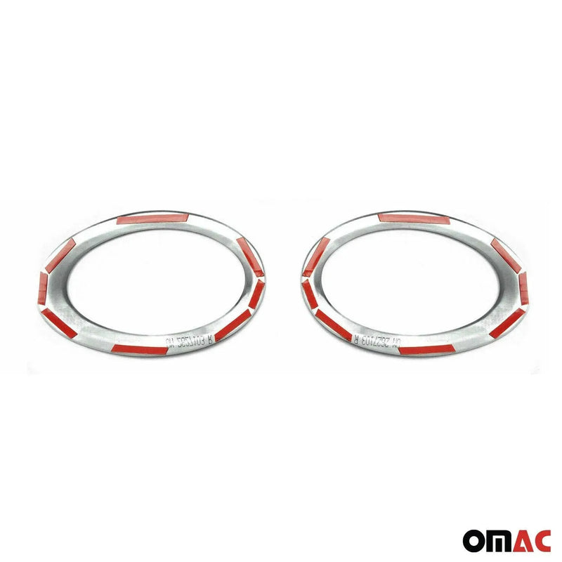 Fog Light Lamp Bezel Cover for Ford Transit Connect 2014-2019 Steel Silver 2 Pcs - OMAC USA