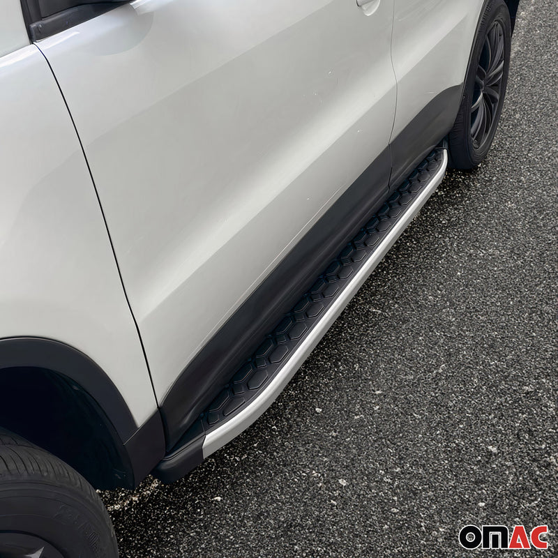 2019-2024 Toyota RAV4 Hybrid Running Boards Side Steps Silver & Black