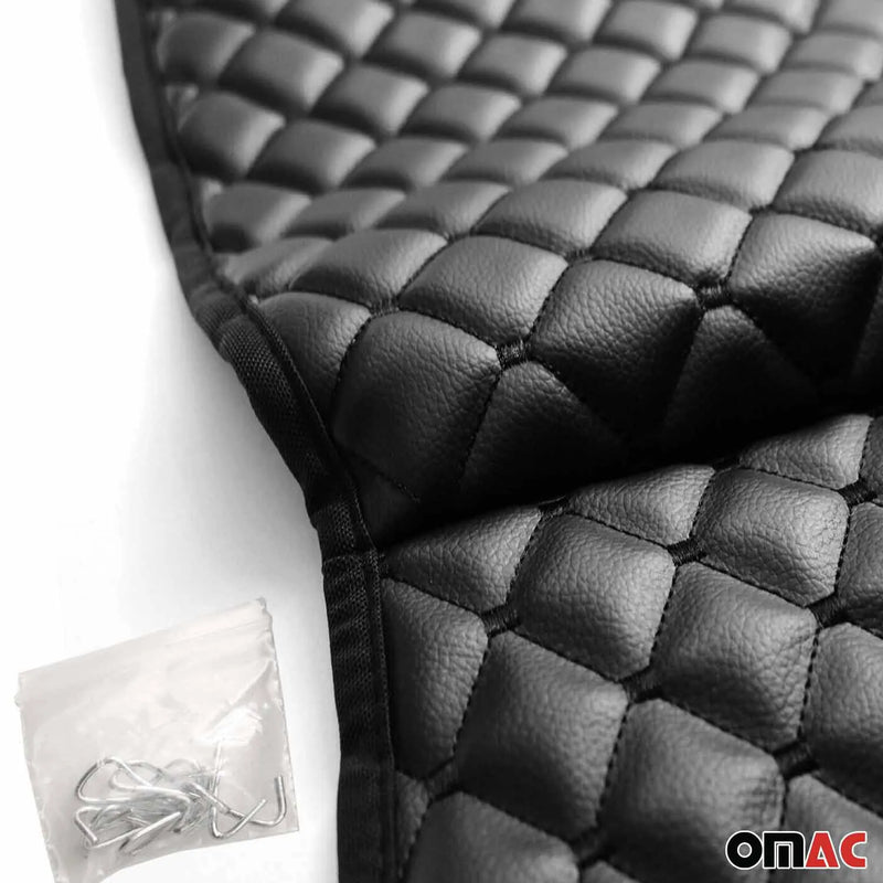 Fiat Leather Breathable Front Seat Cover Pads Black 1Pc