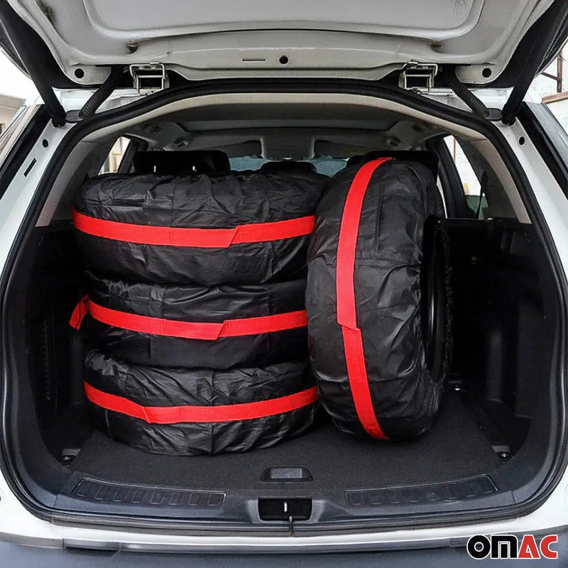 4 Pcs 14''-17" Car Spare Tire Cover Wheel Storage Bag Auto Protector Accessories