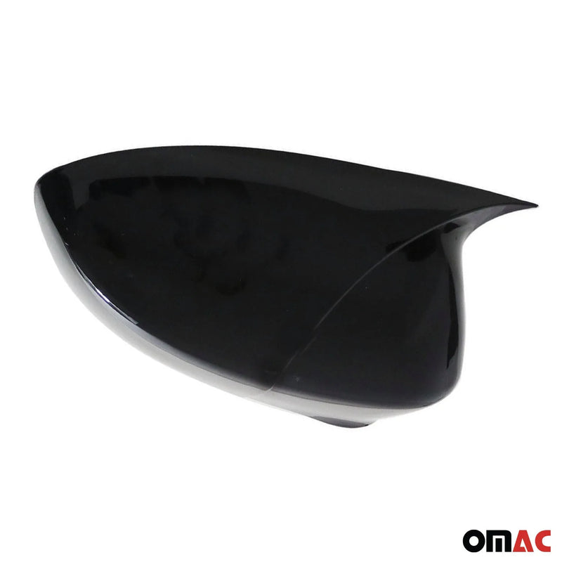 2012-2019 Fiat 500 Side Mirror Cover Caps Piano Black 2 Pcs