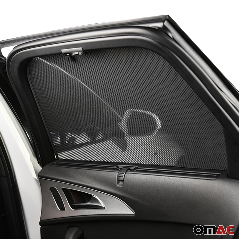 Side Rear Window Curtain Mesh UV Block for Audi Q7 2007-2015 Black 2Pcs