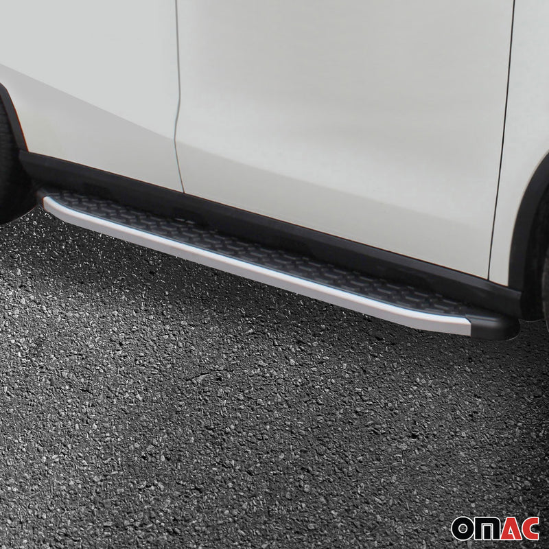 2007-2013 GMC Sierra Running Boards Side Steps Silver & Black