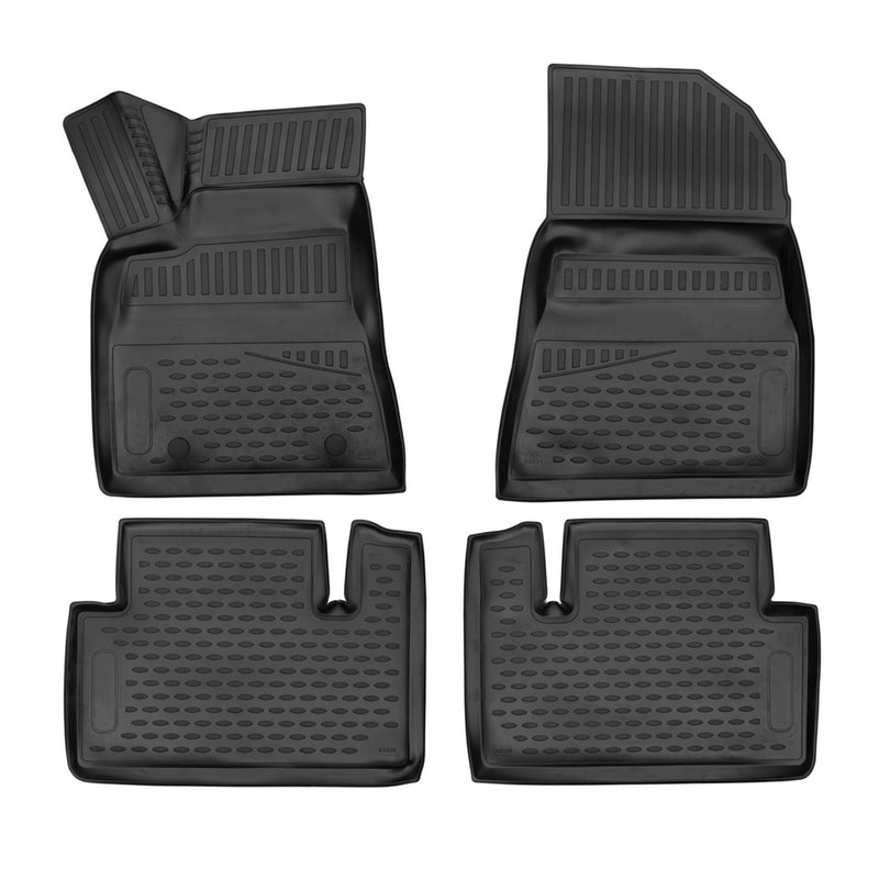 2017-2024 Tesla Model 3 Floor Mats Liners Full Set All Weather Black