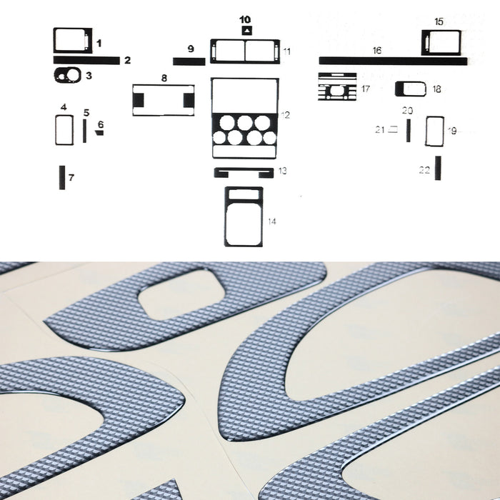 Carbon Look Dashboard Console Trim Kit for Ford Transit Connect 2007-2009 22 Pcs
