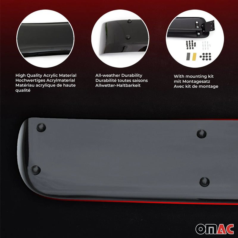 2014-2024 RAM ProMaster Windshield Sun Visor & Bug Shield Hood Deflector Kit 2Pcs Smoke