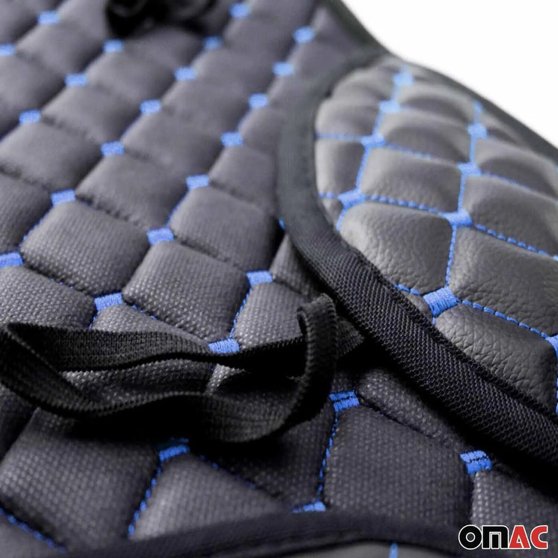 Volvo Leather Breathable Front Seat Cover Pads Black Blue 1Pc