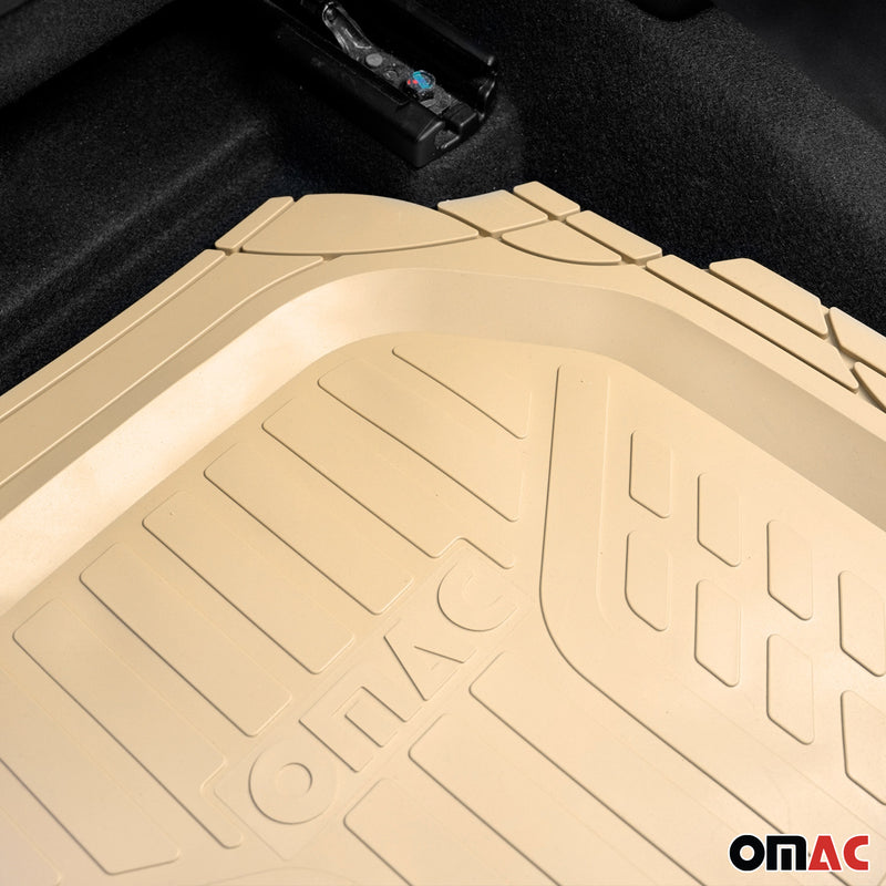 GMC Heavy Duty Trim to fit Floor Mats Liner Tan All Weather 4Pcs