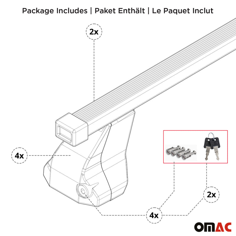 2000-2006 BMW 3 Series E46 Touring Roof Rack Cross Bars Silver