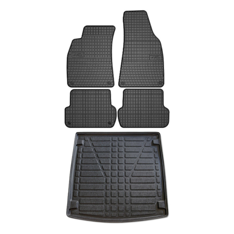 Floor Mats Cargo Liner Set for Audi A4 B6 Sedan 2001-2004 Black