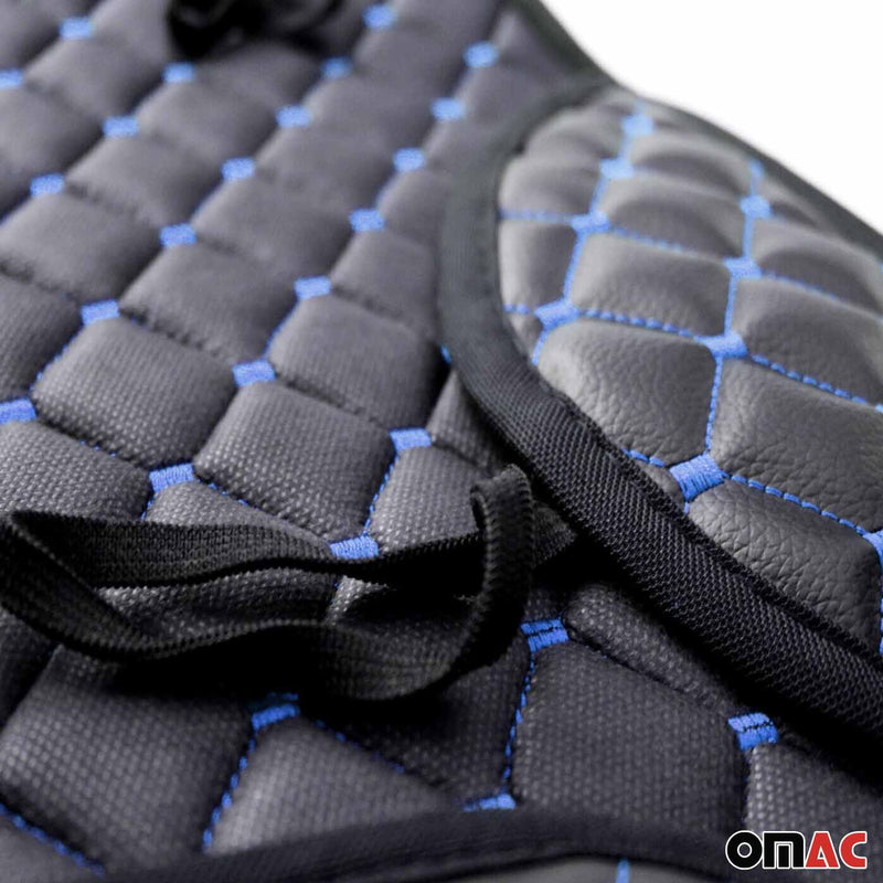 Kia Leather Breathable Front Seat Cover Pads Black Blue 1Pc