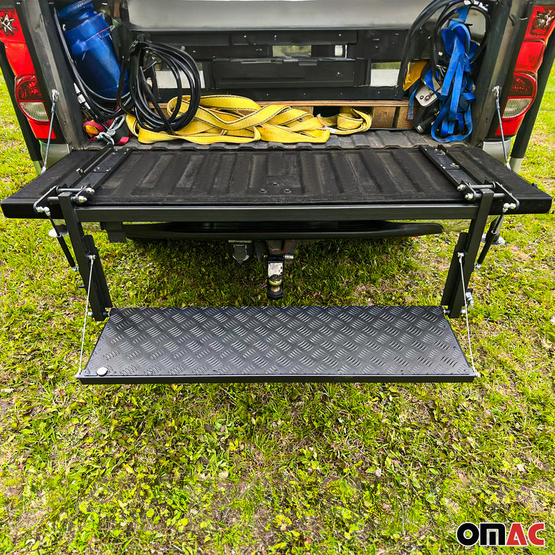 Ultimate Foldable Truck Bed Step fits Pick-up Truck Foldable Tailgate Step Black