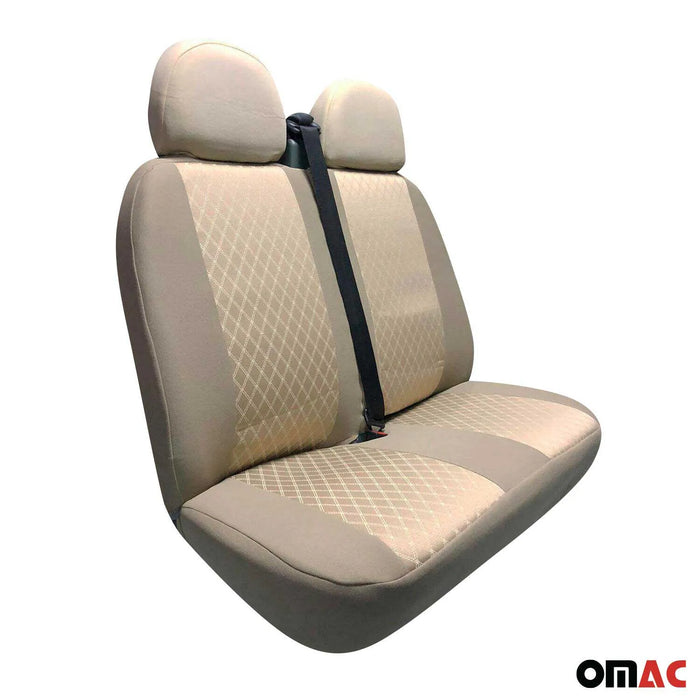 Front Car Seat Covers Protector for RAM Promaster 2014-2024 Beige 2+1 Set