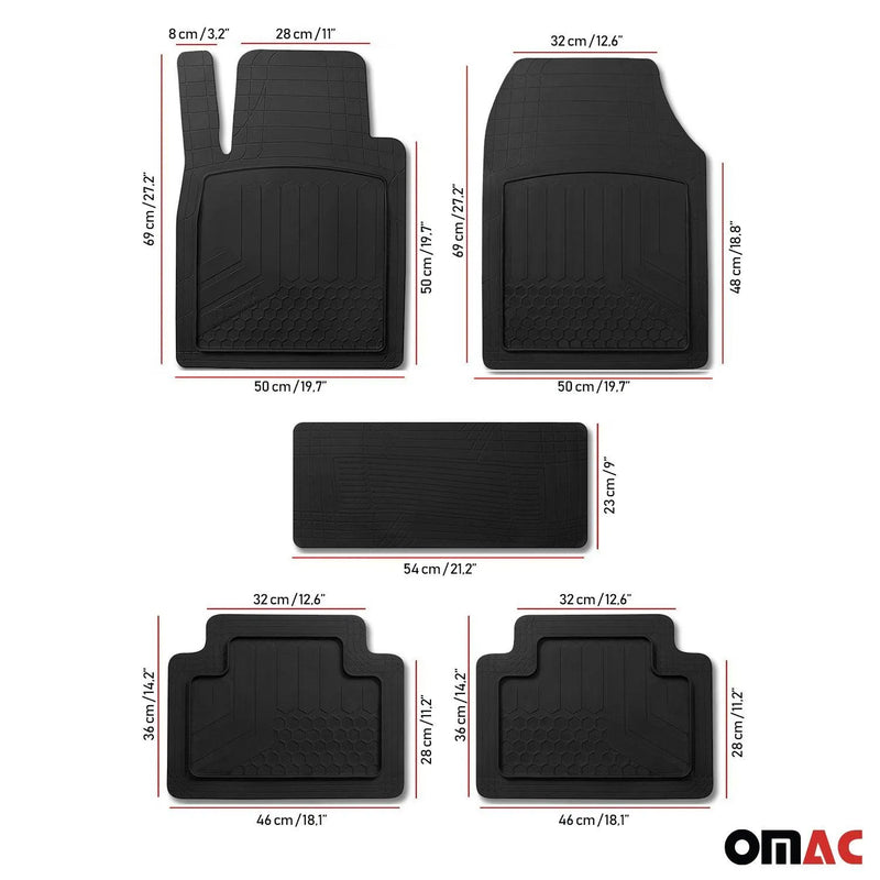 2017-2024 Alfa Romeo Giulia Semi-Custom fit Floor Mats Liner All Weather 3D Black Waterproof 5Pcs