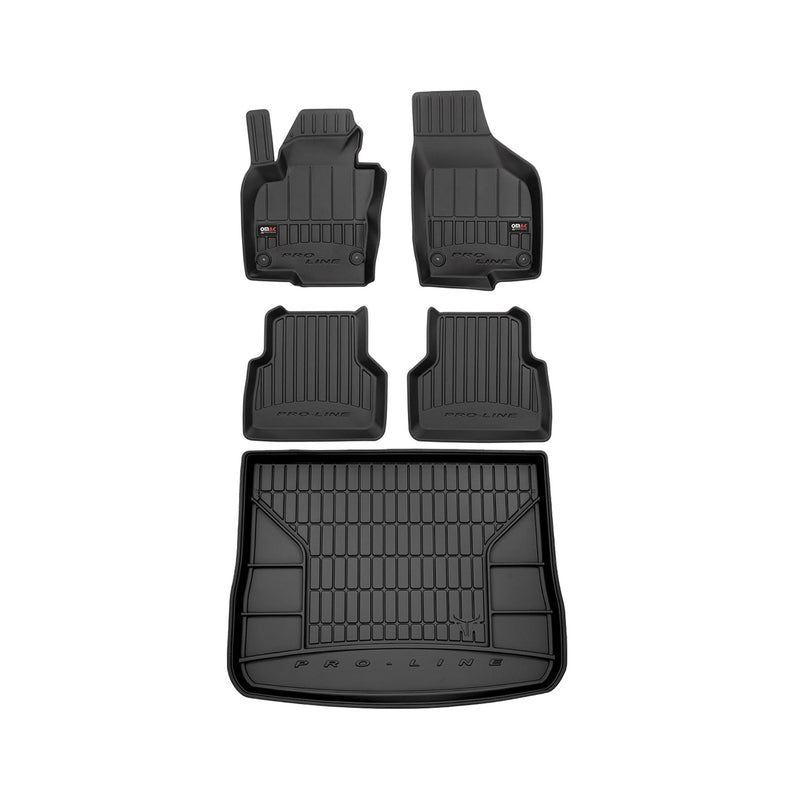 2009-2017 VW Tiguan Premium Floor Mats & Cargo Liner Full Set All Weather Heavy Duty Black