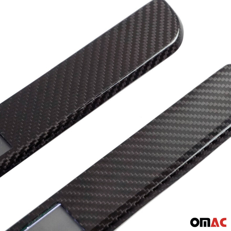 Ford E-350 Super Duty Door Sill Scuff Plate Illuminated Carbon Fiber Black 2Pcs