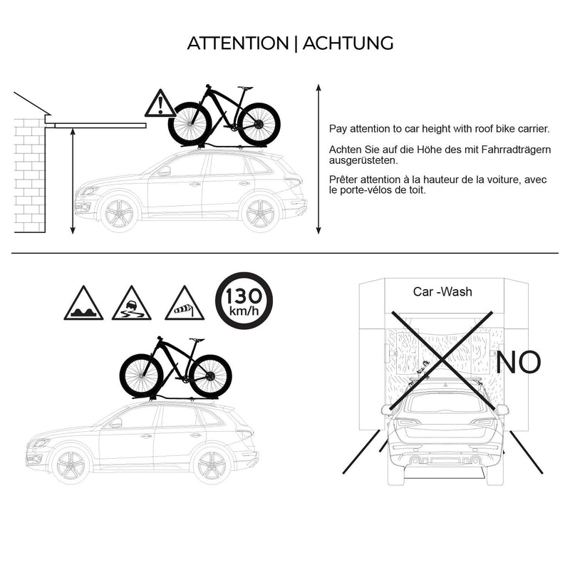 Car Rooftop Mount Bike Rack Carrier Bicycle Universal Lockable Silver