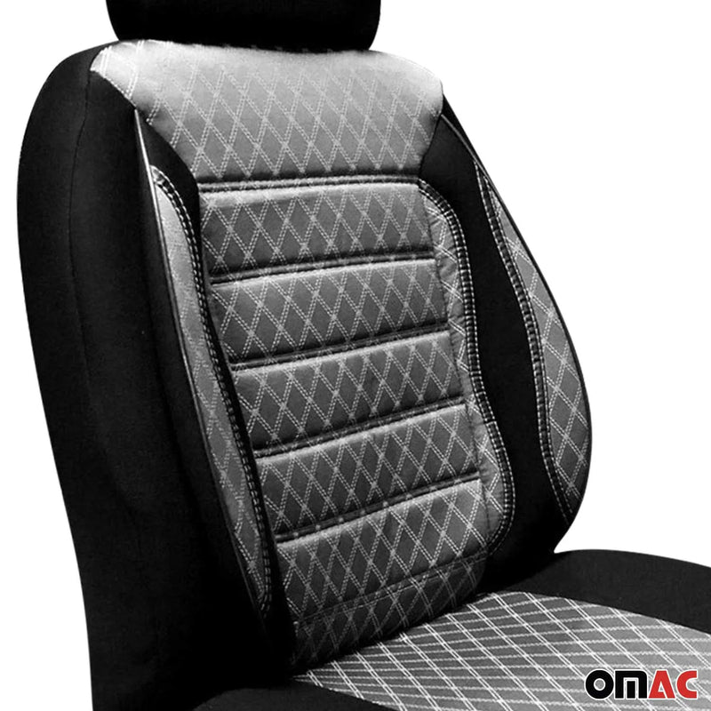 Mitsubishi Front Car Seat Covers Protector Gray Black Cotton Breathable