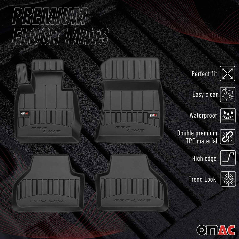 2015-2018 BMW X4 F26 Premium Floor Mats Liners Full Set All Weather Heavy Duty Black