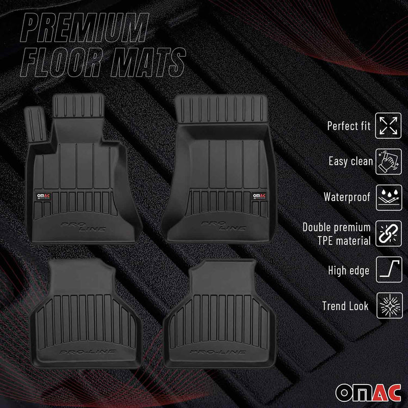 2002-2008 BMW 7 Series E65 E66 E67 Premium Floor Mats Liners Full Set All Weather Heavy Duty Black