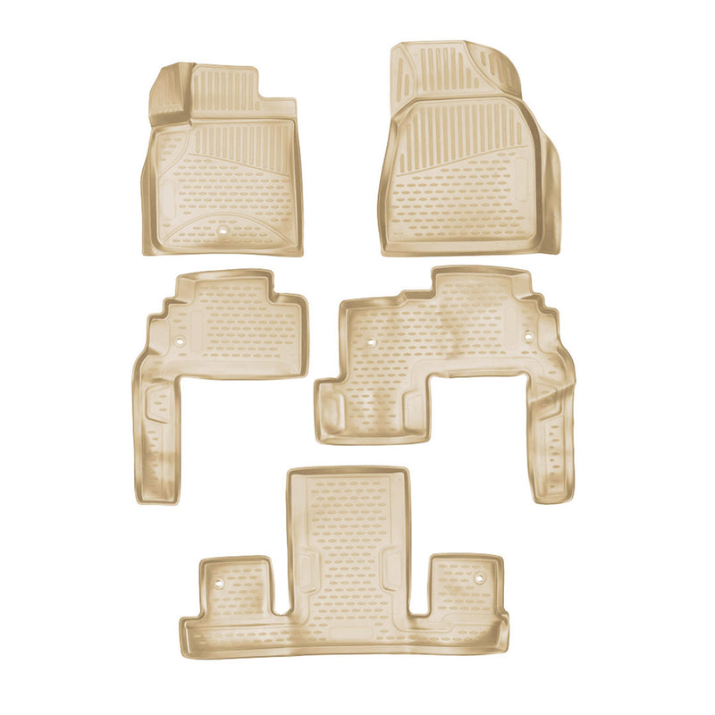 2009-2017 Chevrolet Traverse Floor Mats Liners Full Set All Weather Beige