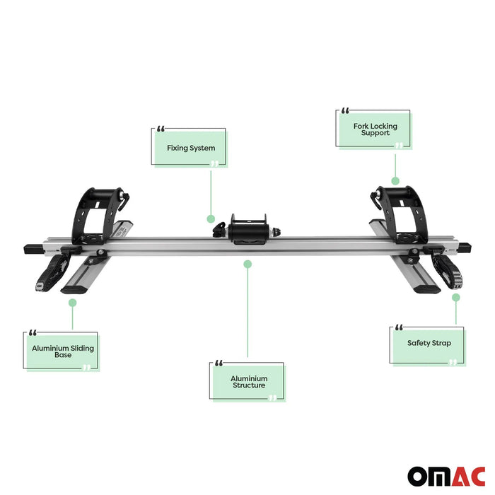 3 Bike Carrier Racks Interior Cargo Trunk Mount for Hyundai Santa Cruz Aluminium