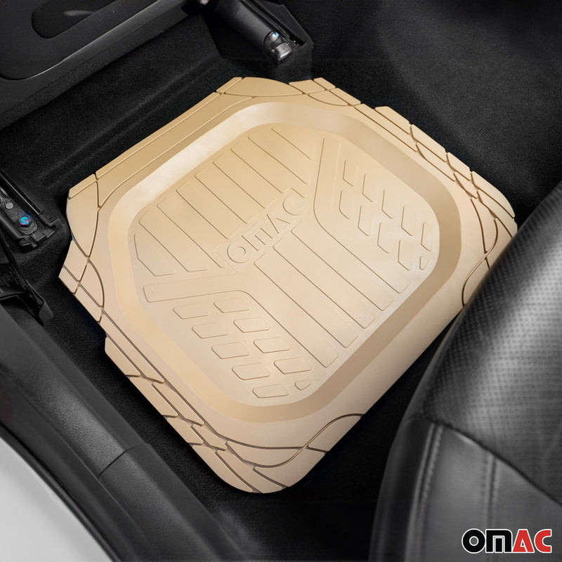 GMC Heavy Duty Trim to fit Floor Mats Liner Tan All Weather 4Pcs