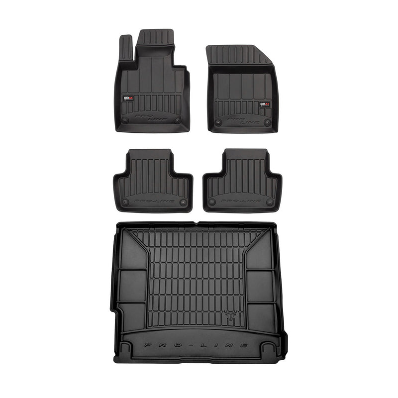 2018-2024 Volvo XC60 Premium Floor Mats & Cargo Liner Full Set All Weather Heavy Duty Black