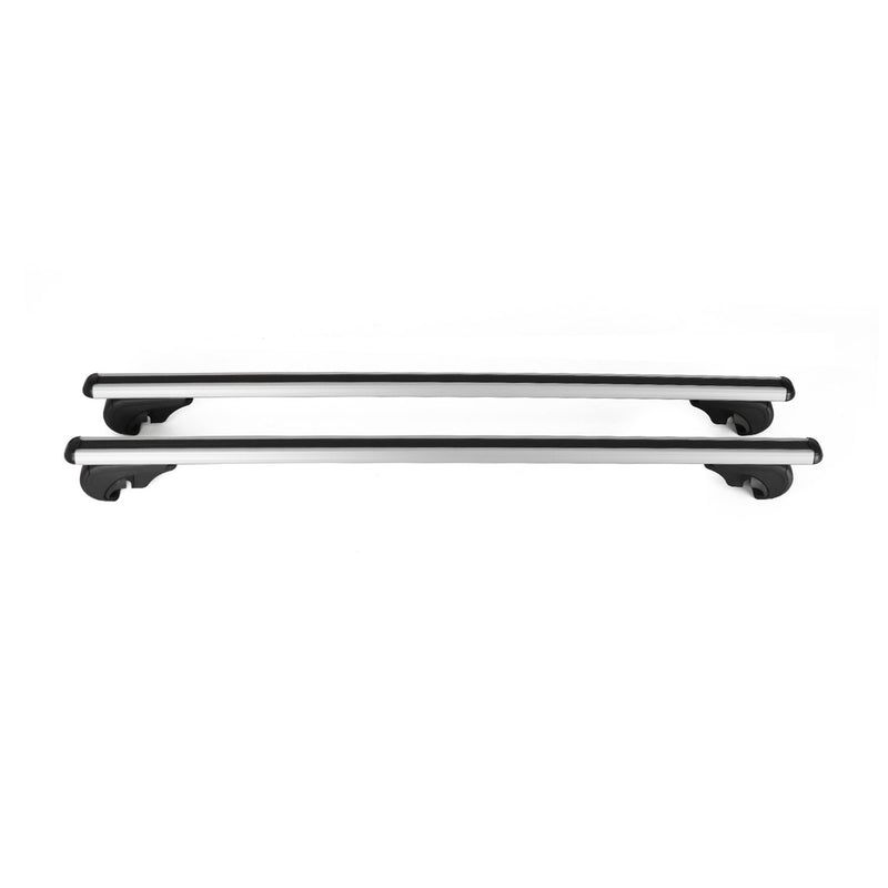 Roof Rack Raised Rail Cross Bars Carrier Lockable 59" 2 Pcs Aluminum Silver