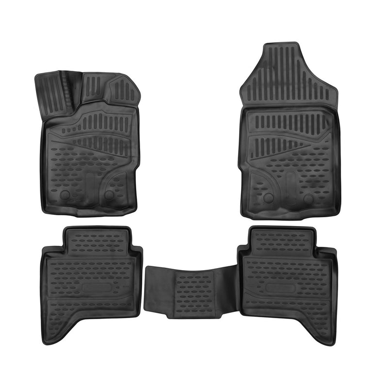 2019-2023 Ford Ranger SuperCrew Floor Mats Liners Full Set All Weather Black