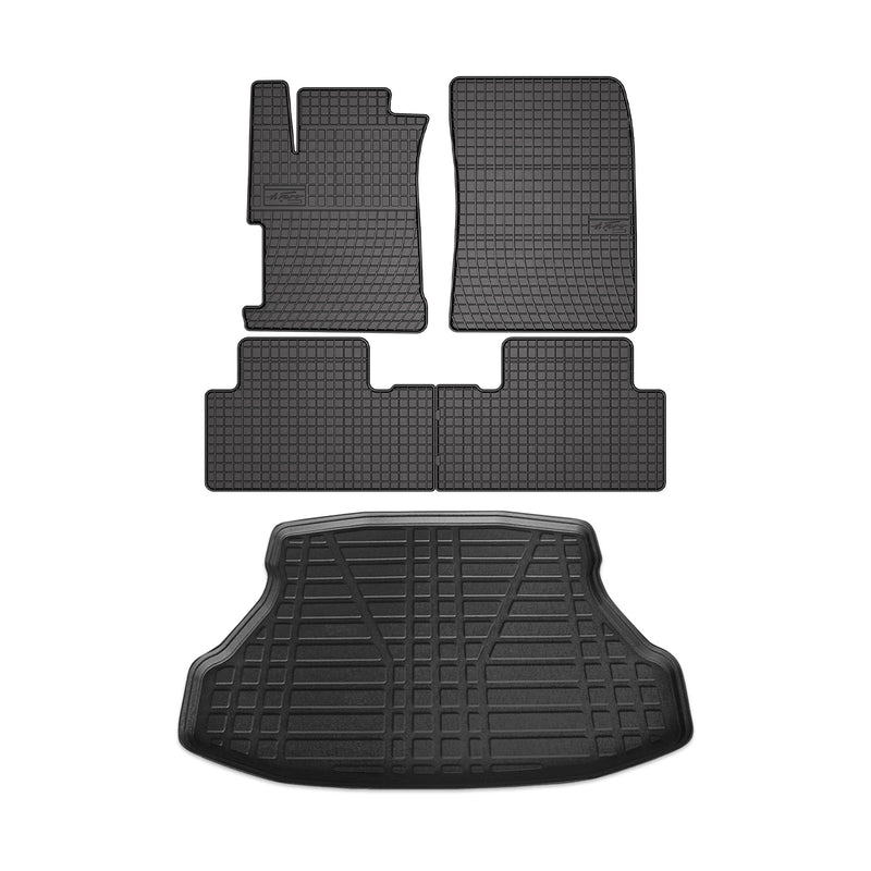 2012-2015 Honda Civic Sedan Floor Mats & Cargo Liner Full Set All Weather Black