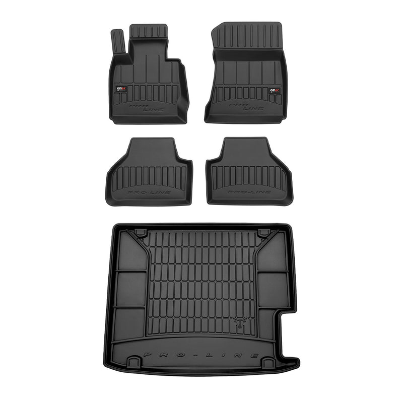 2015-2018 BMW X4 F26 Premium Floor Mats & Cargo Liner Full Set All Weather Heavy Duty Black