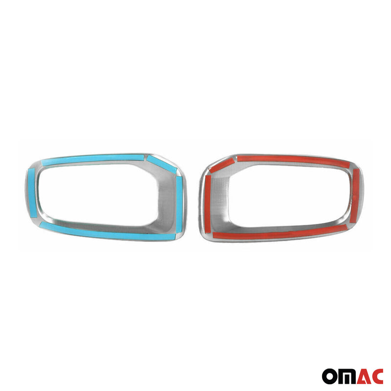 Fog Light Lamp Bezel Cover for Jeep Renegade 2015-2018 Steel Silver 2 Pcs