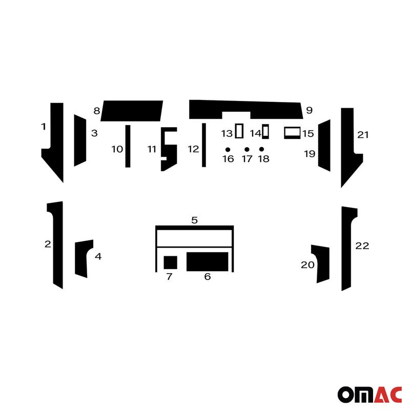 1989-1995 BMW 5 Series E34 Wooden Look Dashboard Console Trim Kit 22x