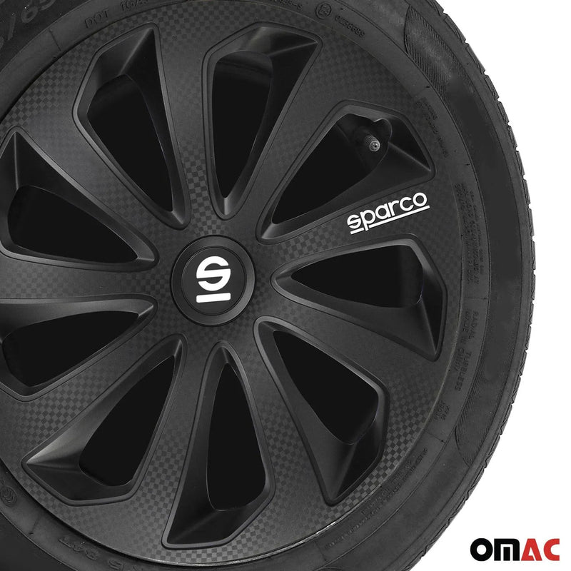 Sicilia Hub Caps Wheel Cover 14" Black Carbon Full Set 4 pcs.