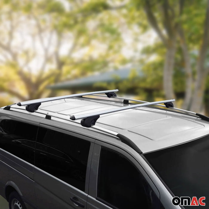 Roof Rack Rails Cross Bars Set for Porsche Cayenne 2003-2010 Gray 4 Pcs