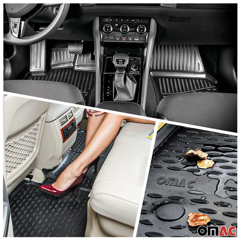 Custom Floor Mats & Cargo Liners for Pontiac Vibe 2009-2010 TPE Black 5 Pcs - OMAC USA