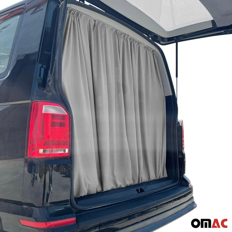 GMC Safari Trunk Tailgate Curtains Gray 2 Privacy Curtains