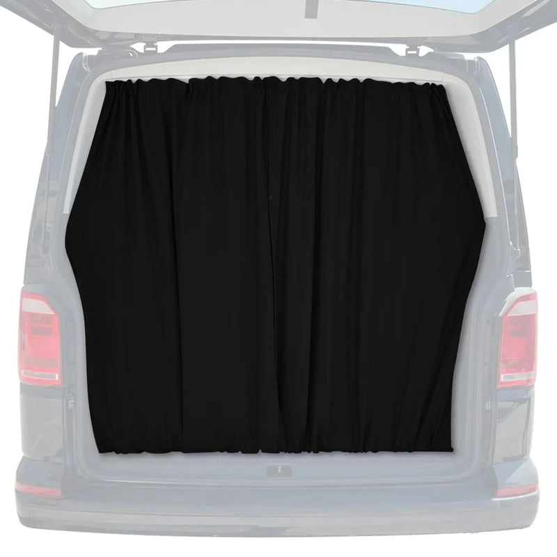 GMC Savana Trunk Tailgate Curtains Black 2 Privacy Curtains