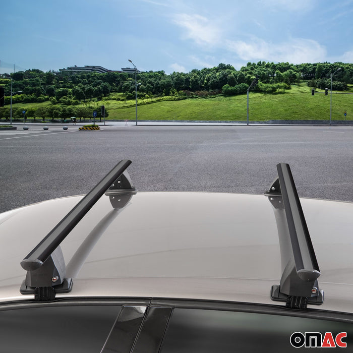 Top Roof Racks Cross Bars fits Audi A4 Sedan FL 2012-2015 2Pcs Black Aluminium