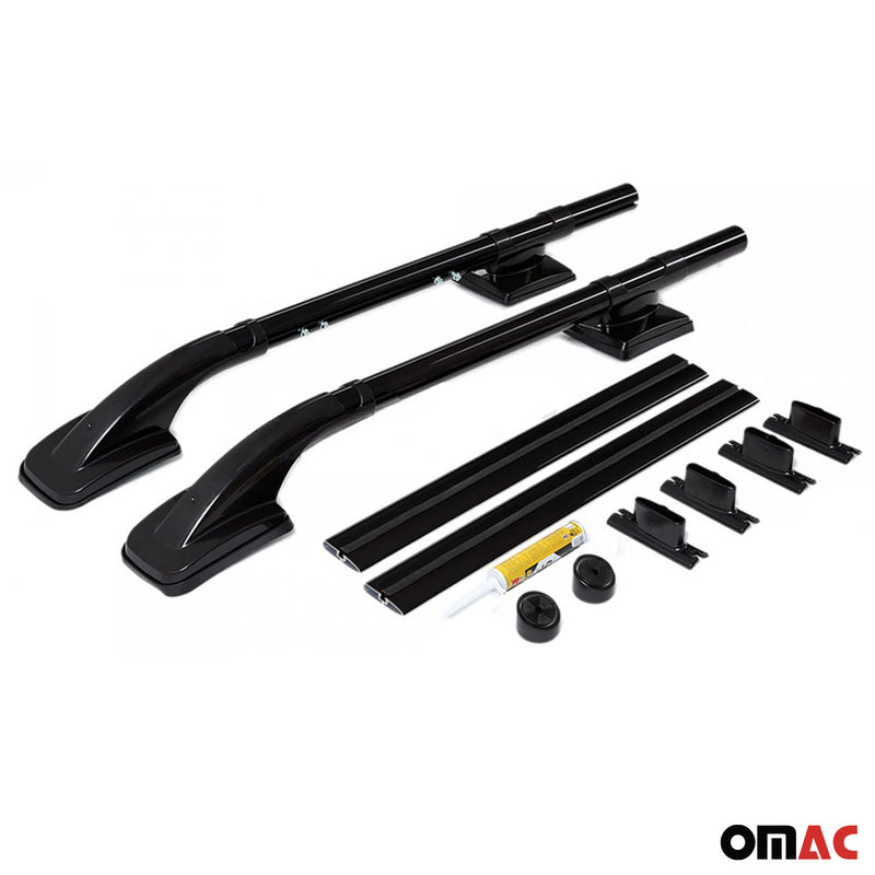 2015-2022 Chevrolet Colorado II Top Roof Rack Side Rails Black Alu 4Pcs