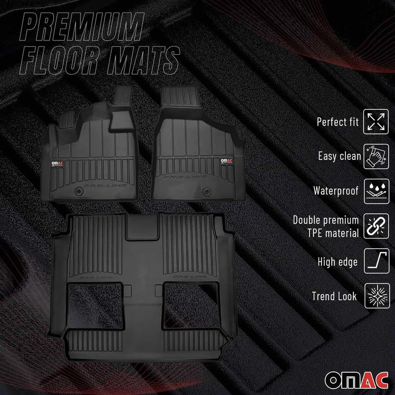 2008-2020 Dodge Grand Caravan Premium Floor Mats Liners Full Set All Weather Heavy Duty