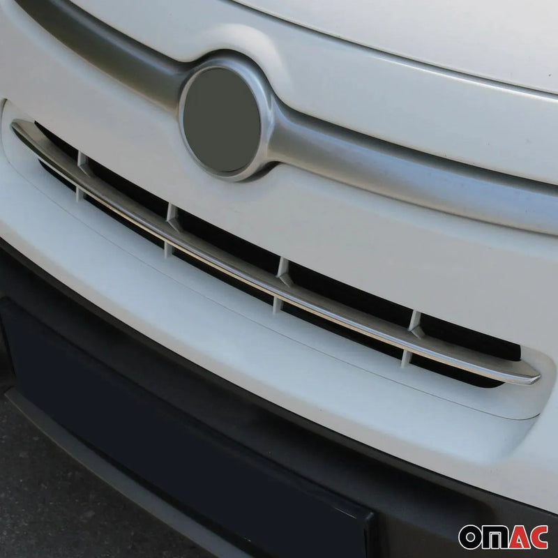 Front Bumper Grill Trim Molding for Fiat 500L Popstar 2014-2020 Steel Silver - OMAC USA