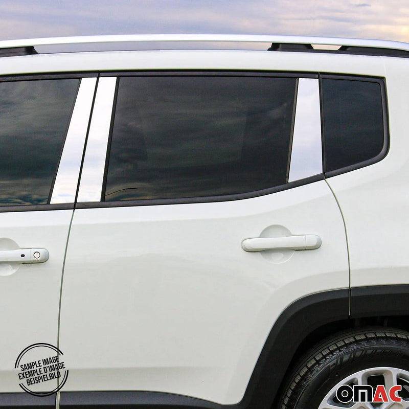 2011-2014 Jeep Grand Cherokee Window Pillar Posts Door Trim Steel Silver 6x